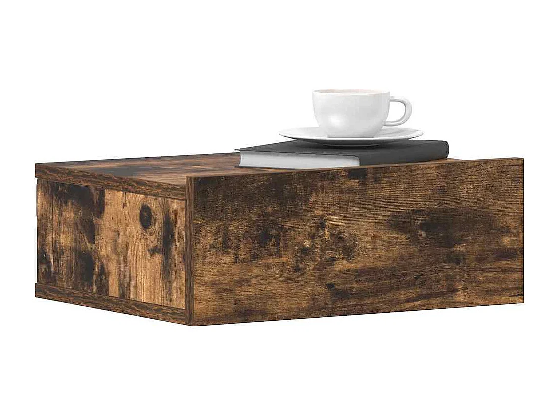 Comodini sospesi 2 pz Rovere affumicato 40x30x15 cm