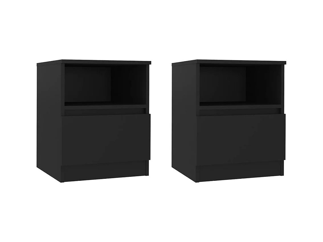 Comodini 2 pz Nero 40x40x50 cm Truciolato