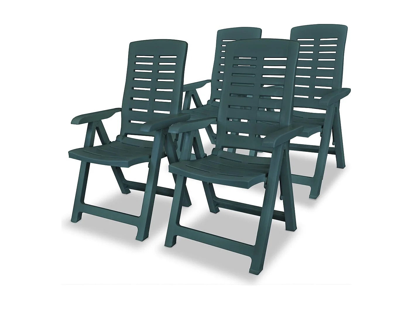 Chaises inclinables de jardin lot de 4 Plastique Vert