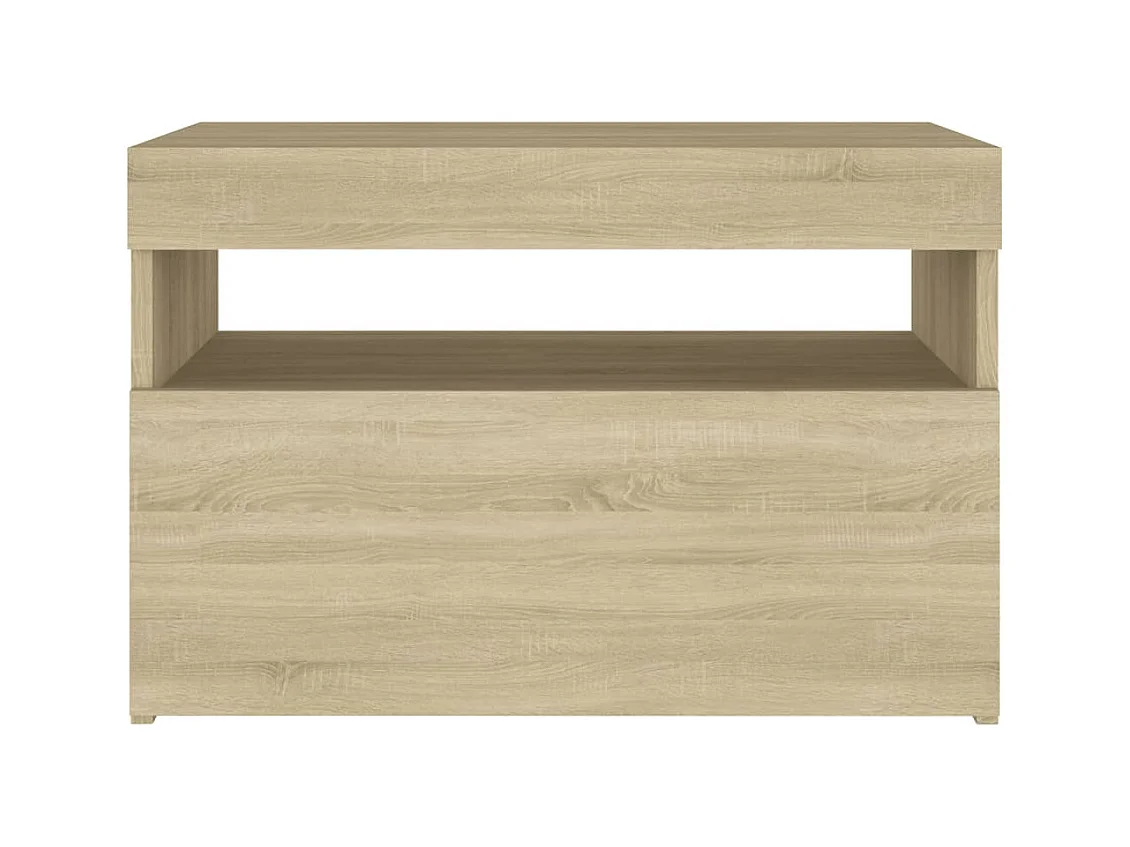 Tables de chevet à LED 2 pcs Chêne sonoma 60x35x40 cm