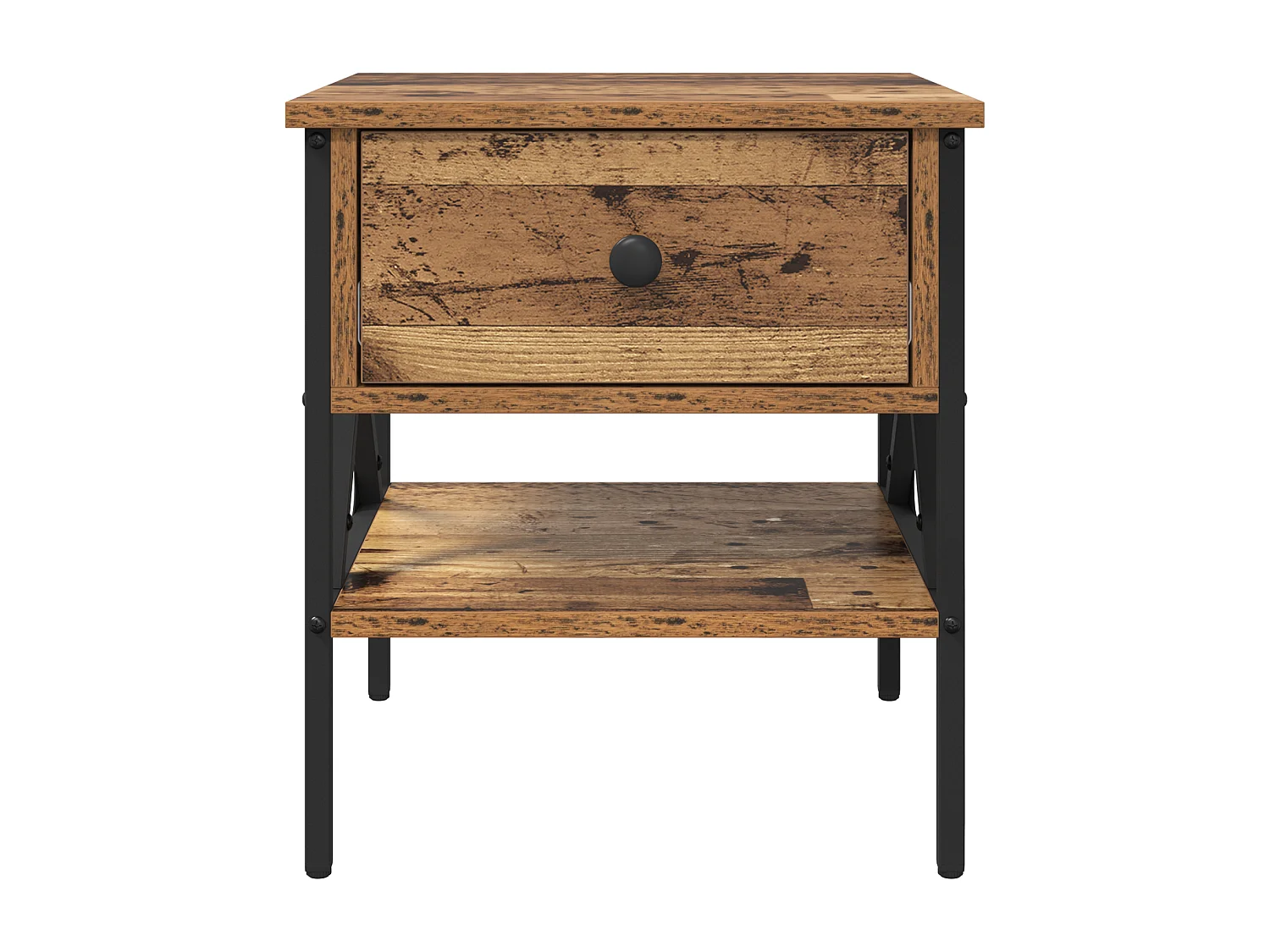 Table de chevet Bois vieilli 40x42x45 cm en bois d'ingénierie