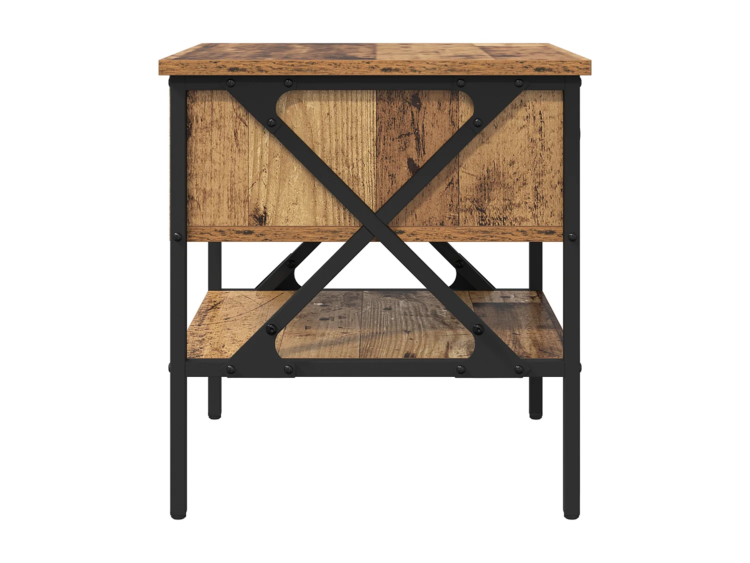 Table de chevet Bois vieilli 40x42x45 cm en bois d'ingénierie