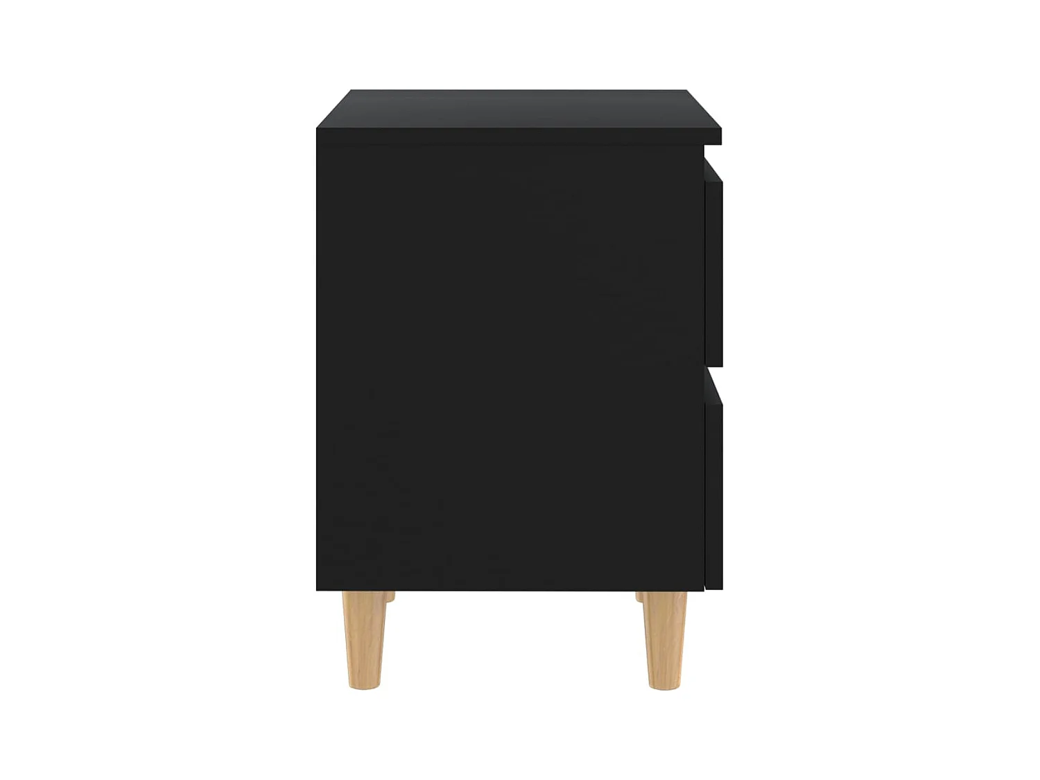 Comodini con gambe in pino 2 pz Nero 40x35x50 cm