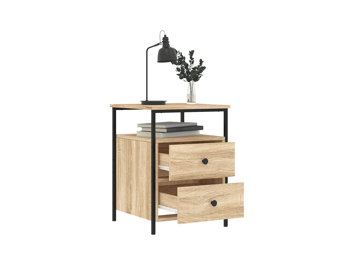 Tables de chevet 2pcs chêne sonoma 44x45x60cm bois d'ingénierie