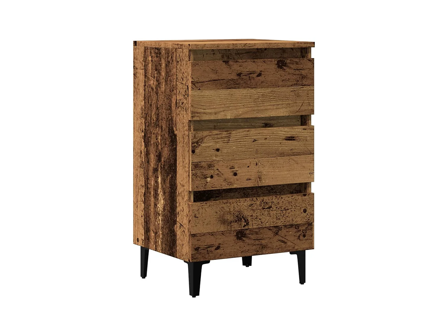 Nachtkastje met oude houten metalen poten 40x35x69 cm