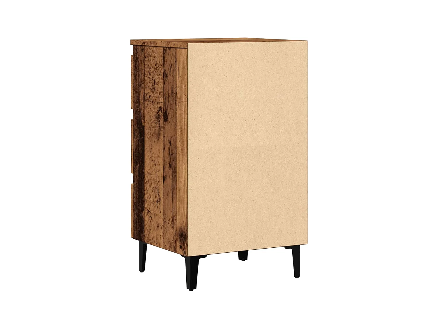 Nachtkastje met oude houten metalen poten 40x35x69 cm