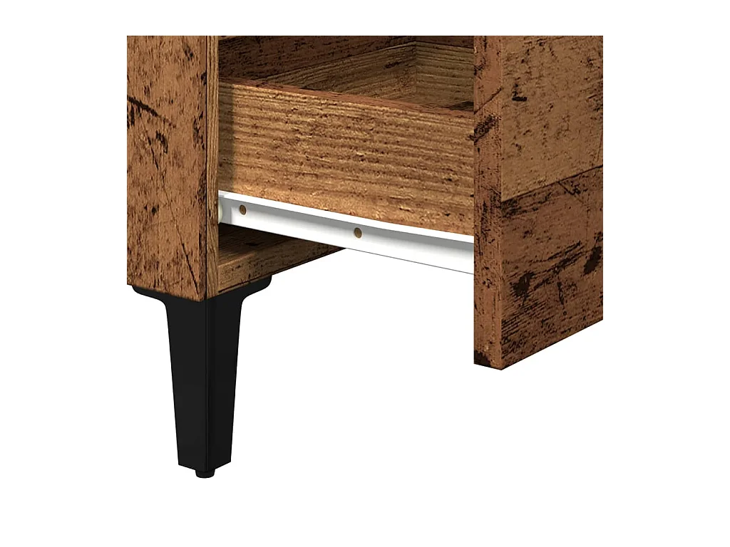 Nachtkastje met oude houten metalen poten 40x35x69 cm