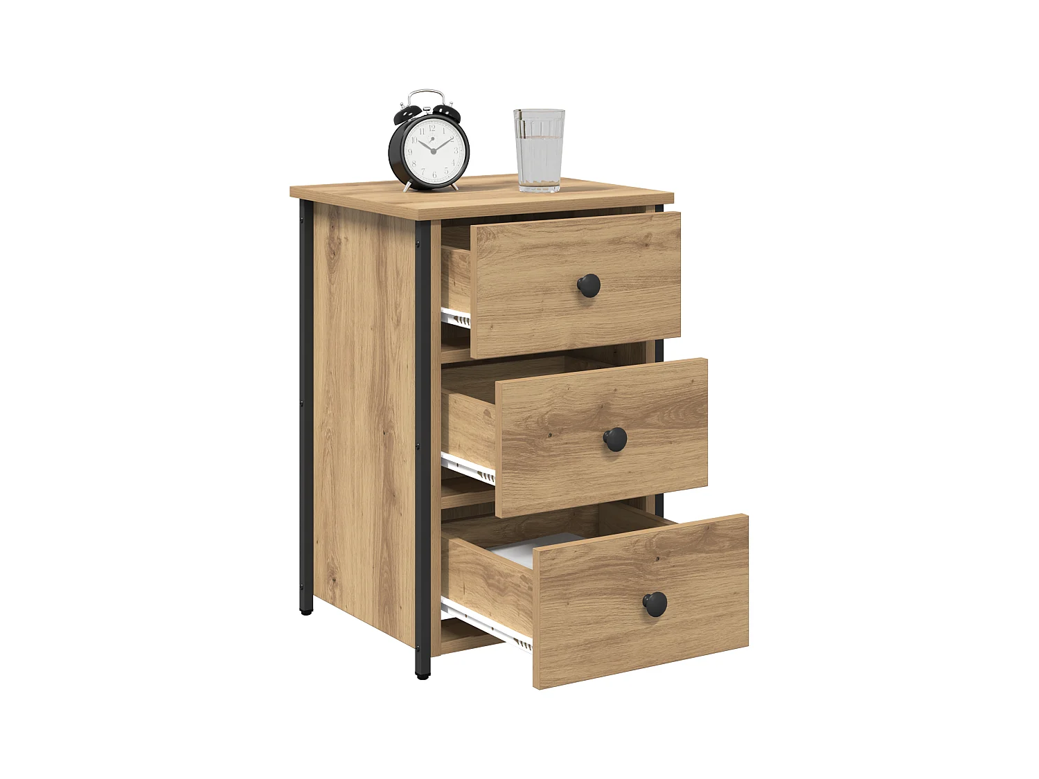 Table de chevet Chêne artisan Bois d'ingénierie Compact Durable