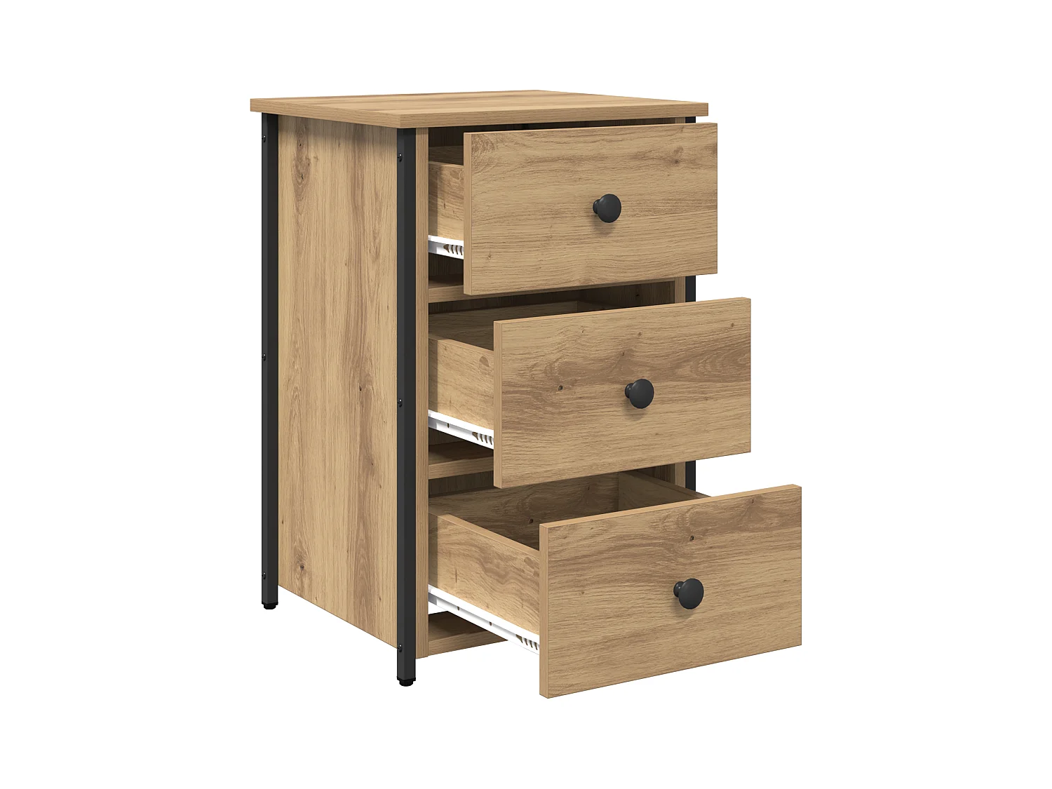 Table de chevet Chêne artisan Bois d'ingénierie Compact Durable