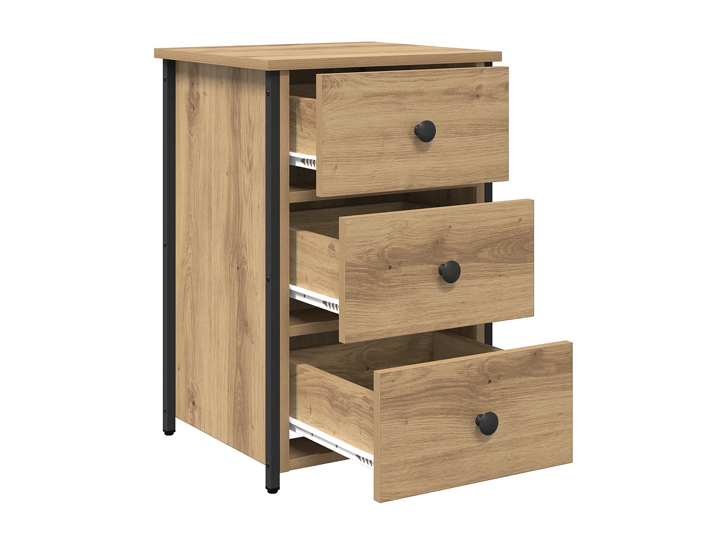 Table de chevet Chêne artisan Bois d'ingénierie Compact Durable