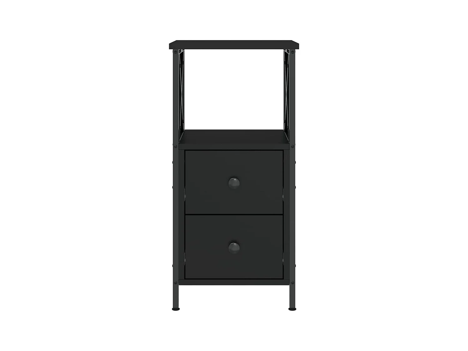 Comodino nero 34x35,5x70 cm in legno ingegnerizzato