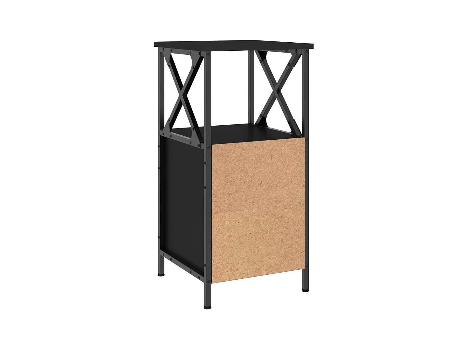 Comodino nero 34x35,5x70 cm in legno ingegnerizzato