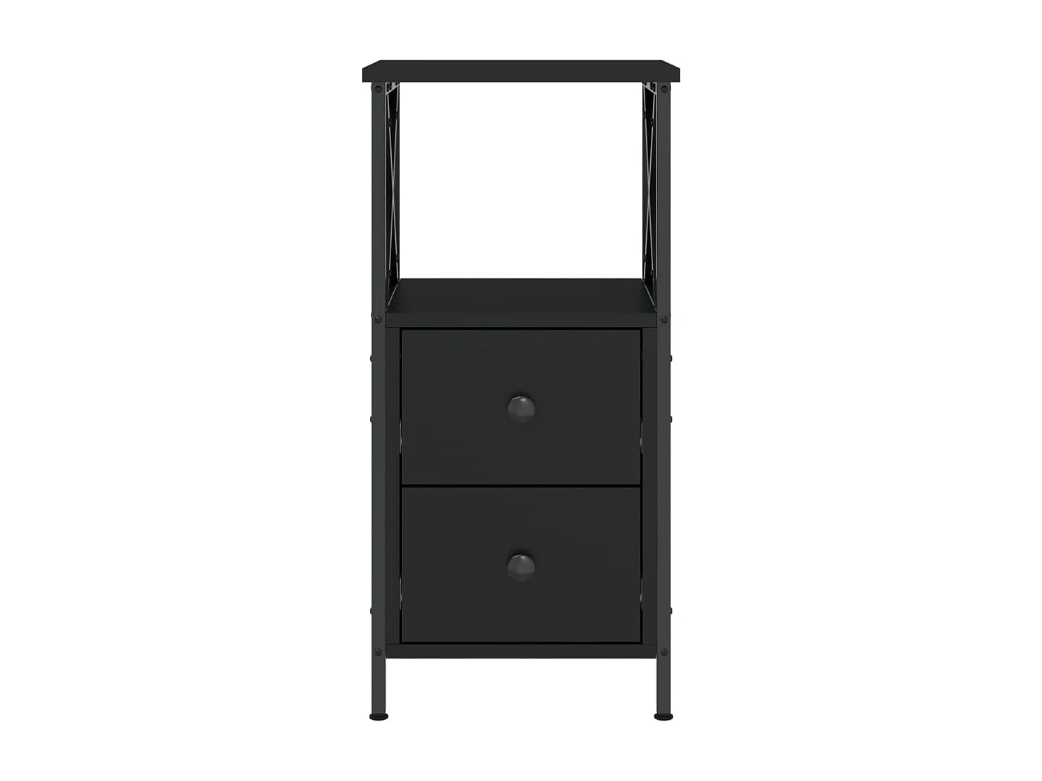 Mesita de noche negra 34x35,5x70 cm madera contrachapada