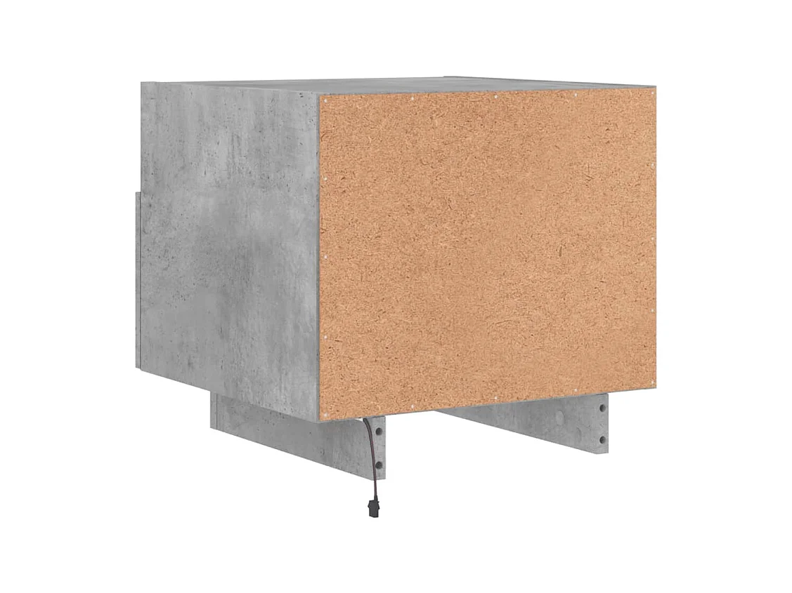 Nachtkastjes met LED-verlichting 2 stuks betongrijs