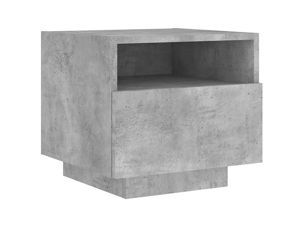 Nachtkastjes met LED-verlichting 2 stuks betongrijs