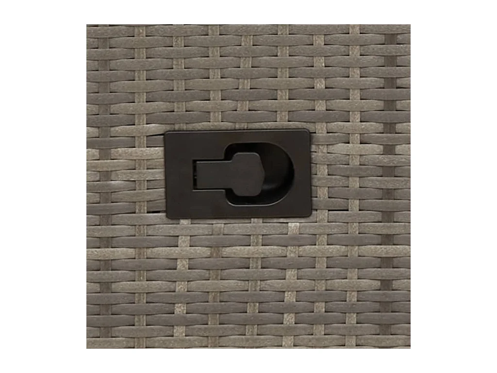 Silla de jardín reclinable con cojines de mimbre gris