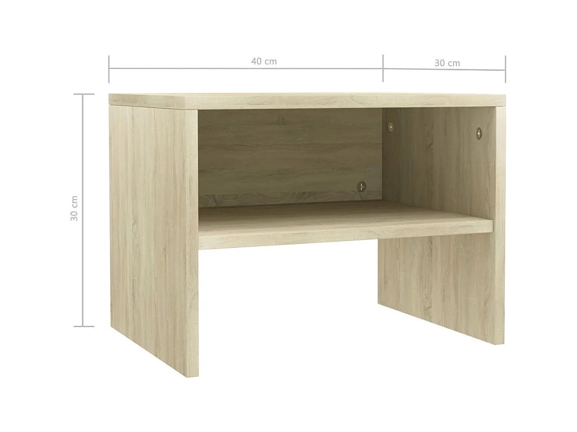 Nachtkastjes 2 stuks Sonoma eiken 40x30x30 cm Technisch hout