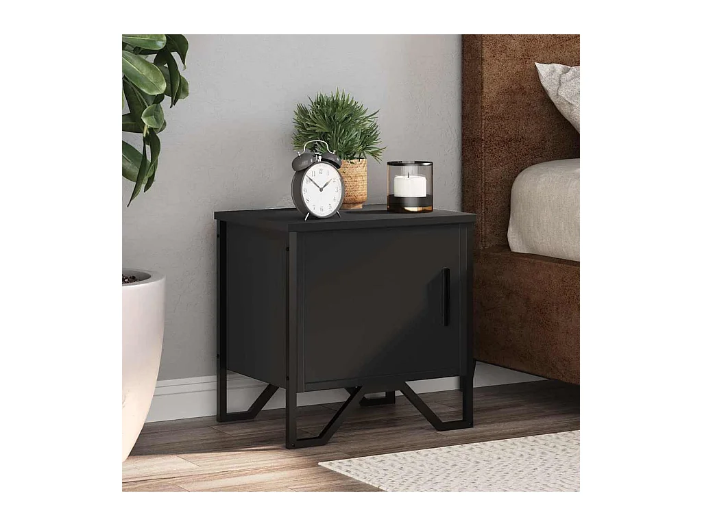 Comodini 2 pz Nero 40 x 30 x 40 cm Truciolato