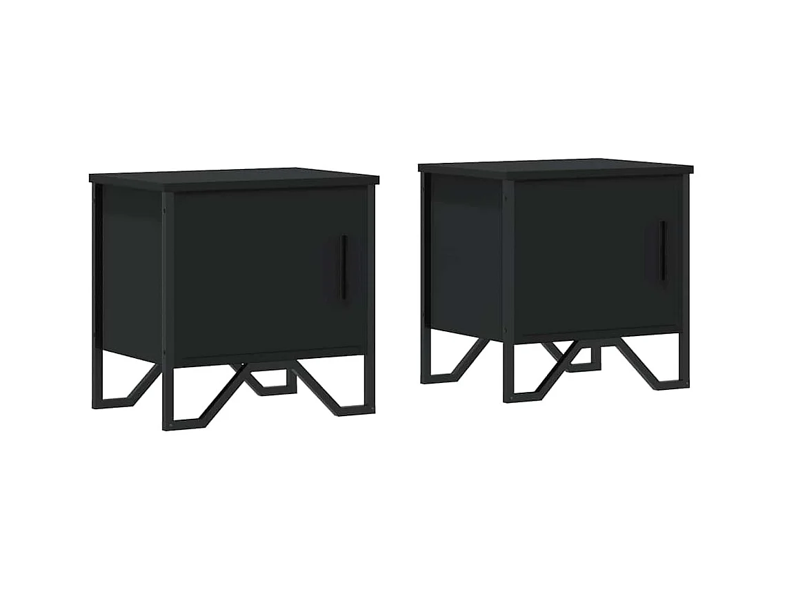 Comodini 2 pz Nero 40 x 30 x 40 cm Truciolato