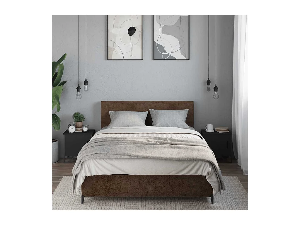 Comodini 2 pz Nero 40 x 30 x 40 cm Truciolato