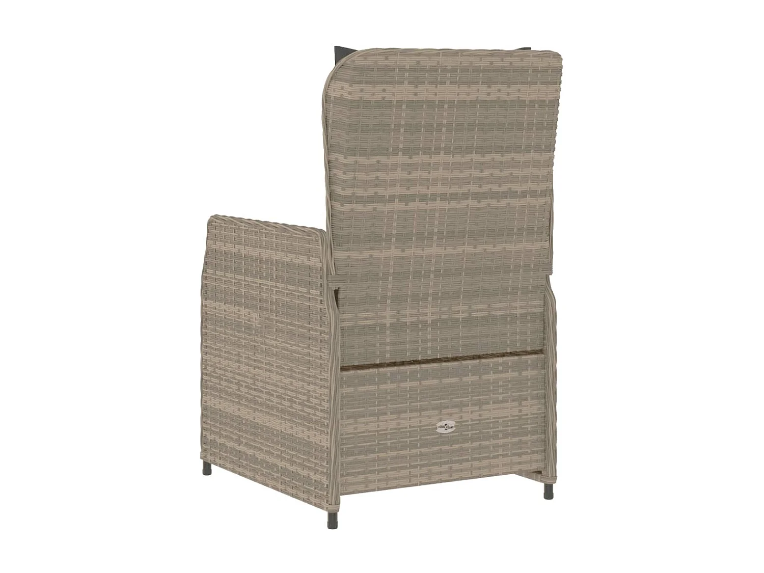 Set van 2 verstelbare tuinstoelen, lichtgrijs, gevlochten hars