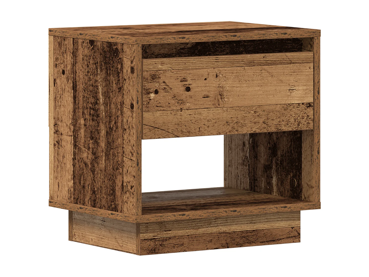 Table de chevet en vieux bois 45x34x44 cm en bois reconstitué