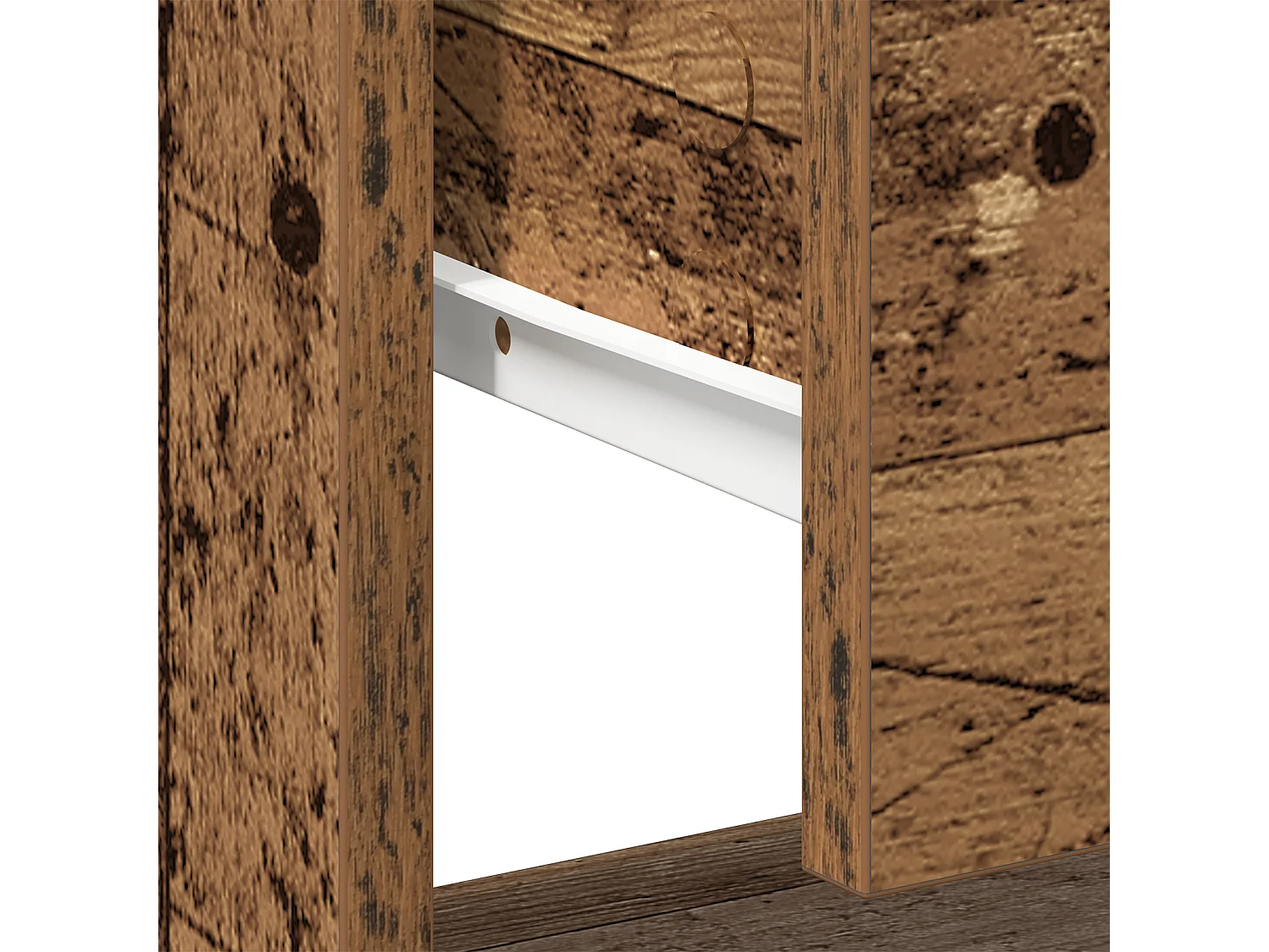 Table de chevet en vieux bois 45x34x44 cm en bois reconstitué