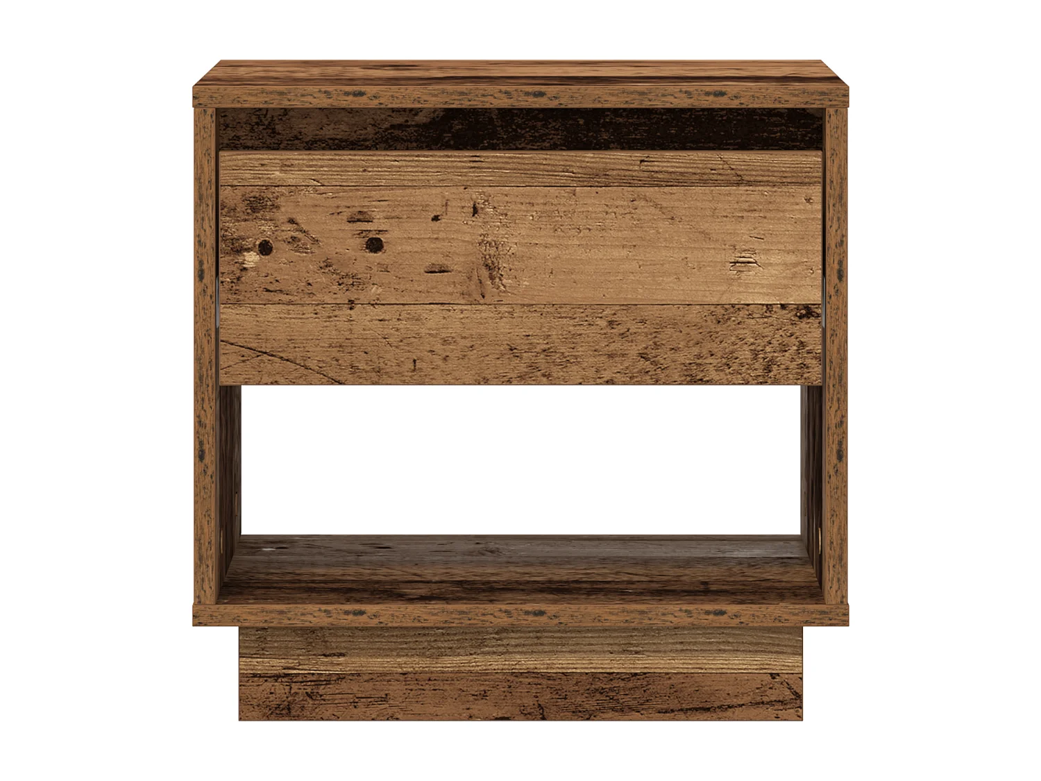 Table de chevet en vieux bois 45x34x44 cm en bois reconstitué