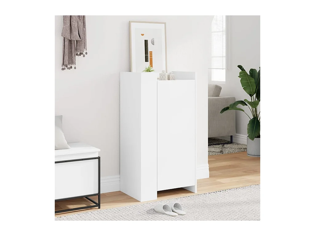 Armoire à chaussures blanc 52x37,5x100 cm bois d'ingénierie