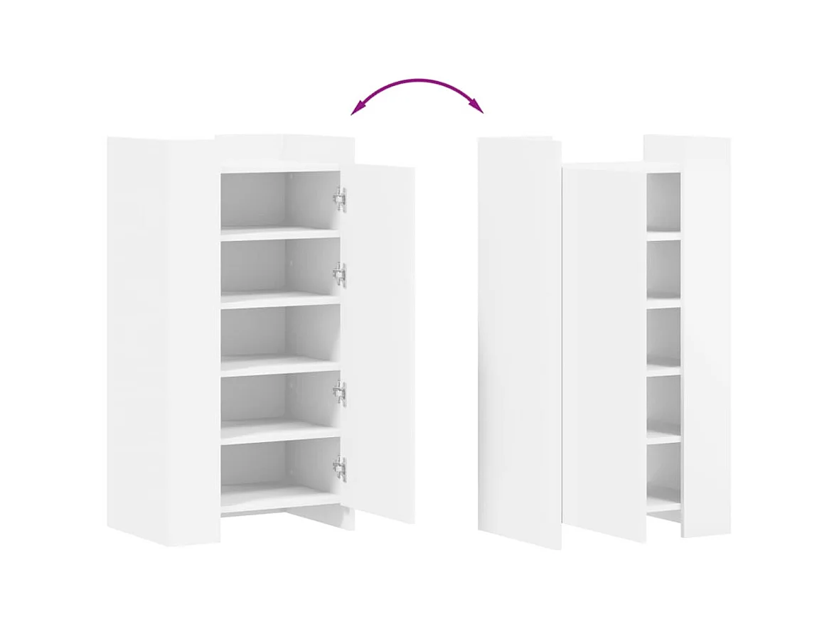 Armoire à chaussures blanc 52x37,5x100 cm bois d'ingénierie