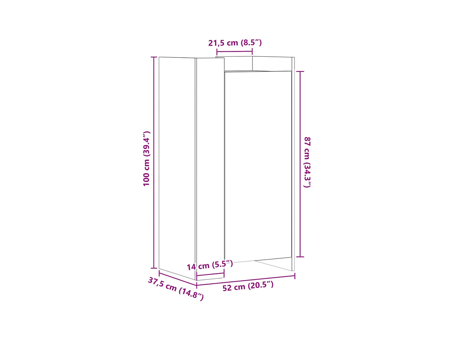 Armoire à chaussures blanc 52x37,5x100 cm bois d'ingénierie