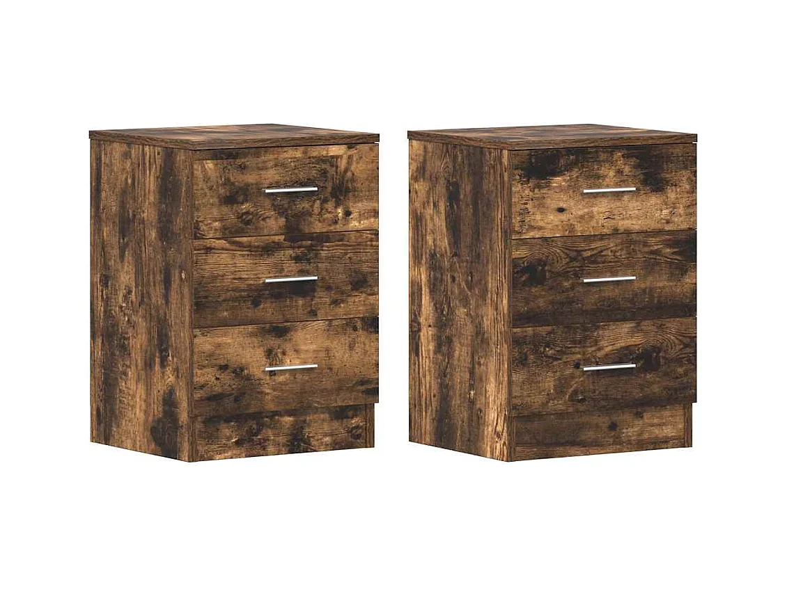 Tables de chevet 2 pcs Chêne fumé 38x35x56 cm Bois d'ingénierie