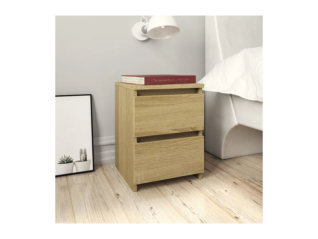 Tables de chevet 2 pcs Chêne sonoma 30x30x40 cm Bois ingénierie