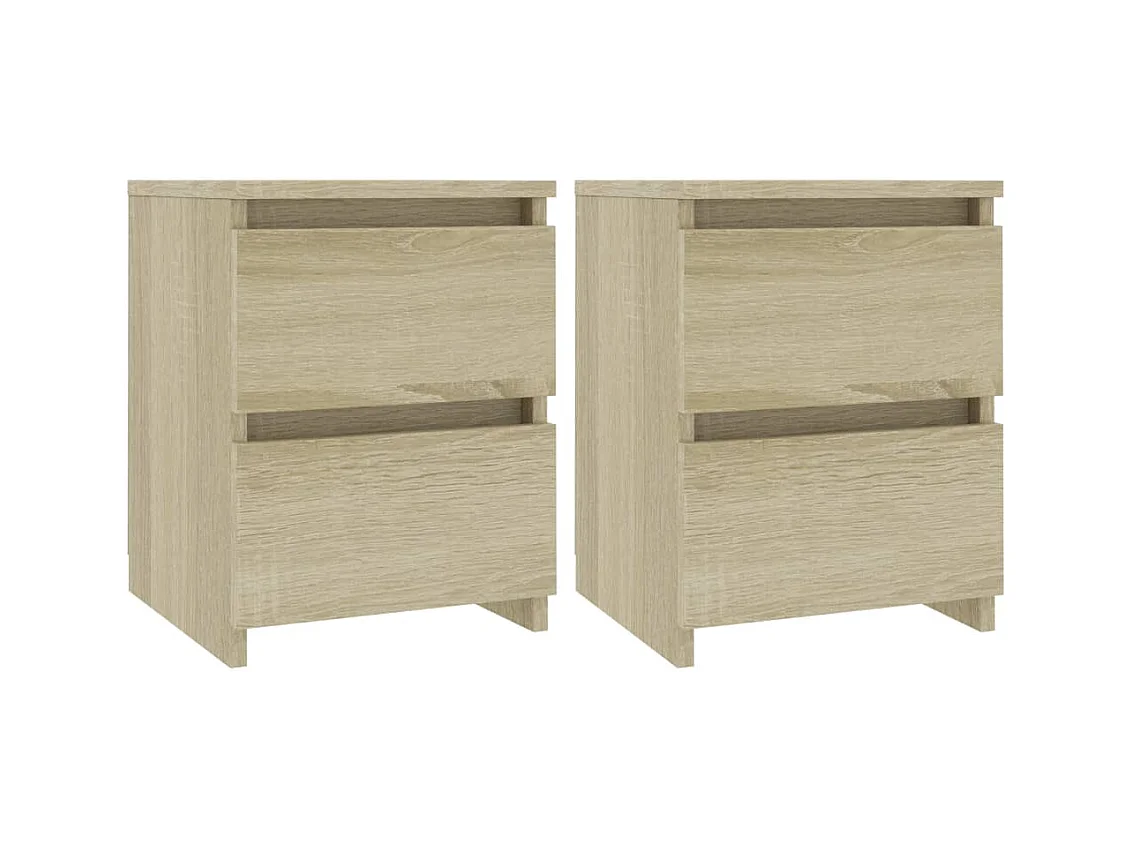 Tables de chevet 2 pcs Chêne sonoma 30x30x40 cm Bois ingénierie