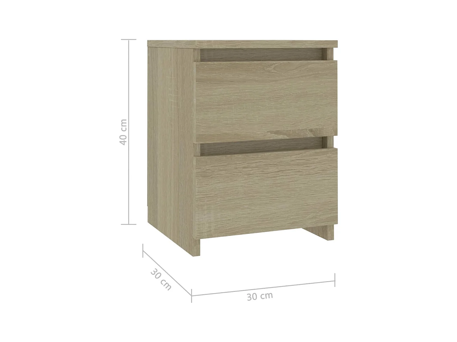 Tables de chevet 2 pcs Chêne sonoma 30x30x40 cm Bois ingénierie