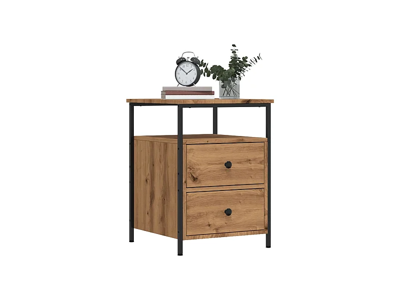 Tables de chevet 2 pcs chêne artisanal bois d'ingénierie