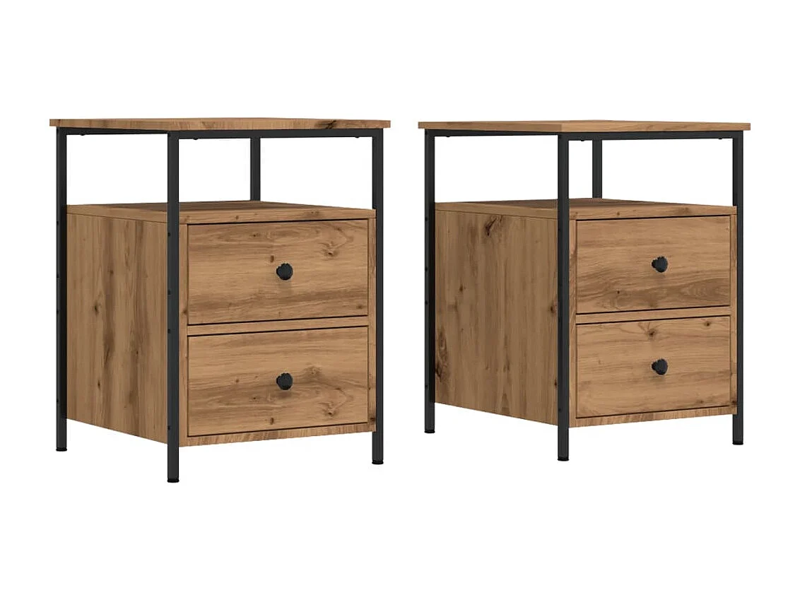 Tables de chevet 2 pcs chêne artisanal bois d'ingénierie
