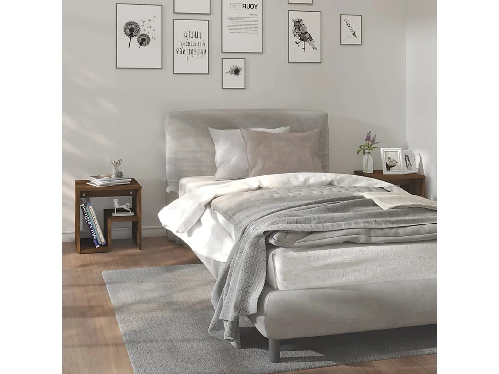 Comodini 2 pz Rovere marrone 40x30x40 cm Legno composito