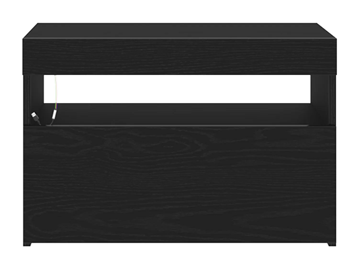 Nachtkastje met LED-verlichting Zwarte eik 60x35x40 cm Technisch hout