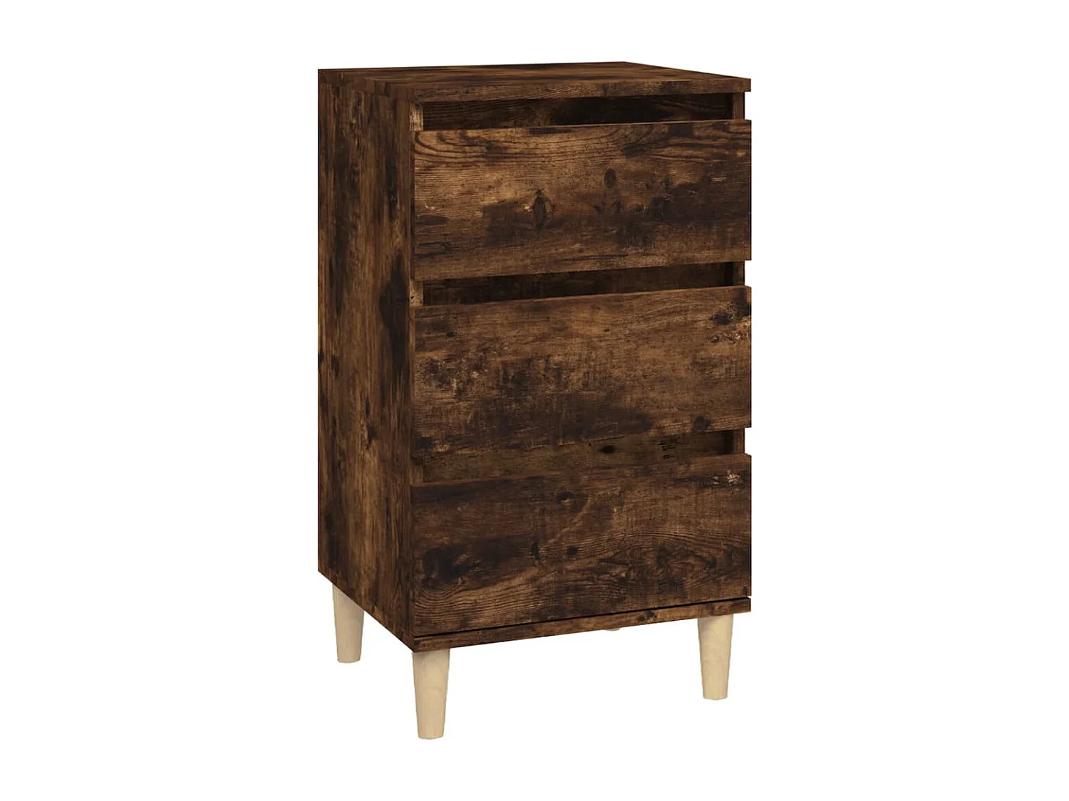 Comodino in rovere affumicato 40x35x70 cm in legno ingegnerizzato