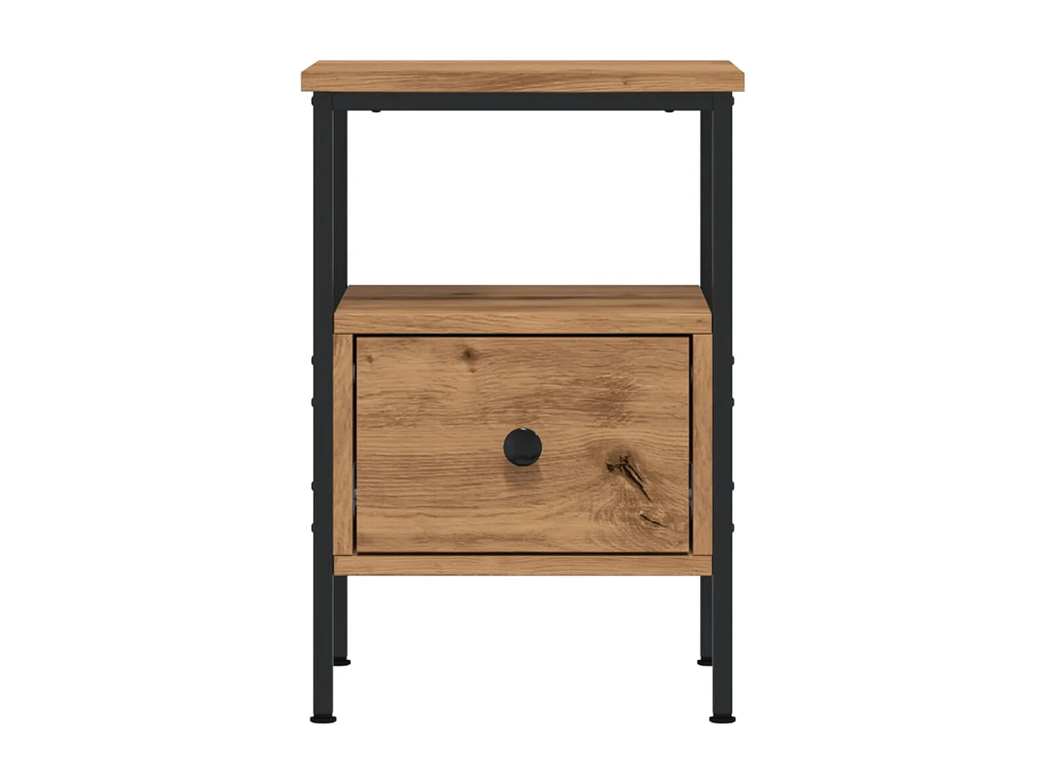 Table de chevet chêne artisanal 34x36x50 cm bois d'ingénierie