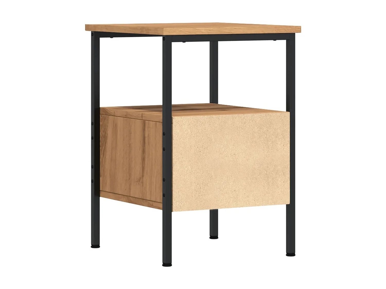 Table de chevet chêne artisanal 34x36x50 cm bois d'ingénierie