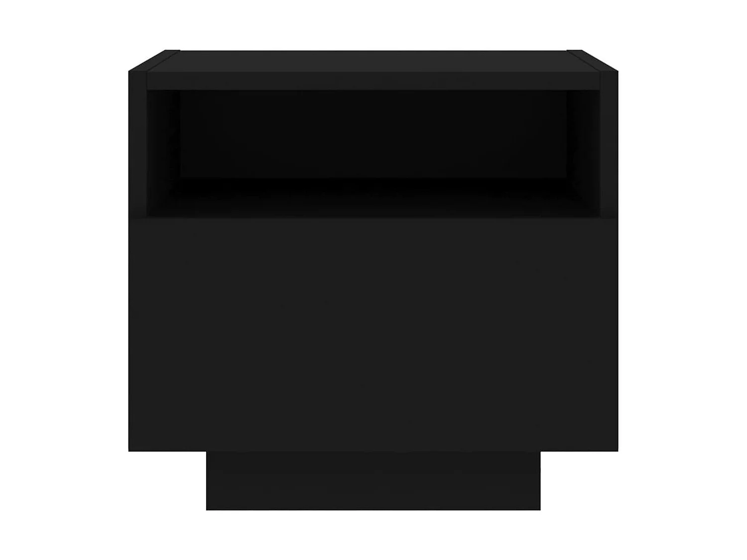 Table de chevet avec lumières LED noir 40x39x37 cm