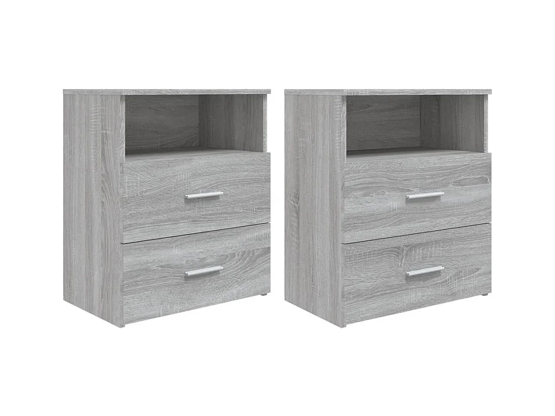 Nachtkastjes 2 stuks Sonoma grijs 50x32x60 cm