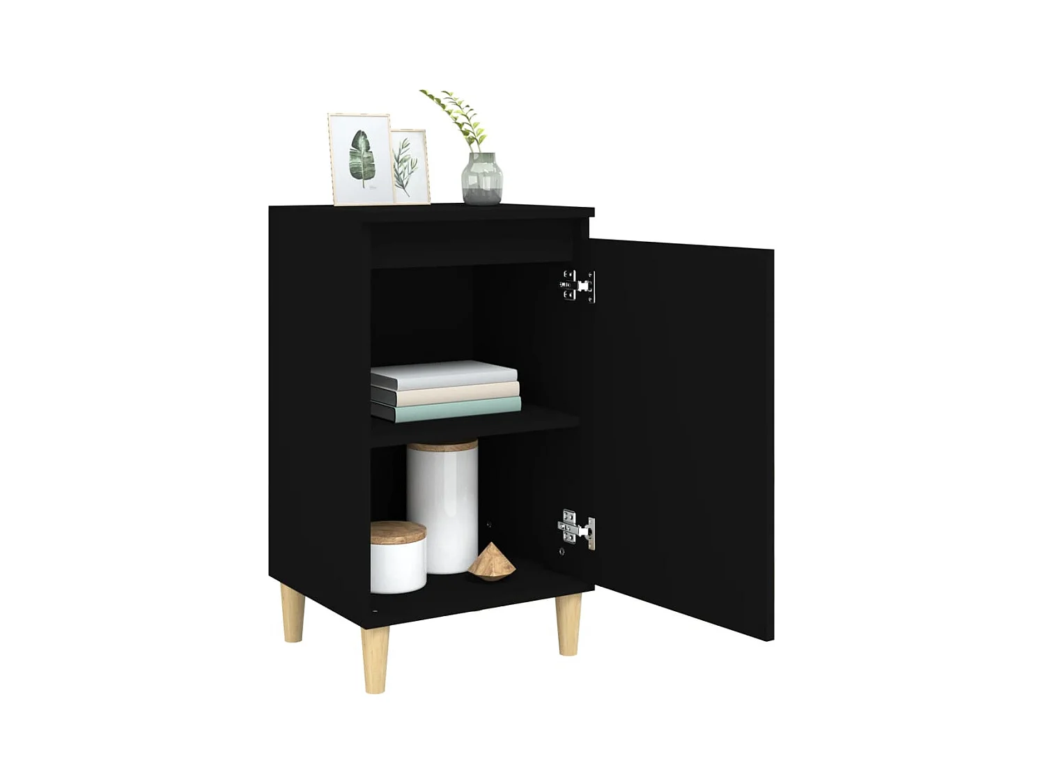 Comodini 2 pezzi neri 40x35x70 cm in legno ingegnerizzato