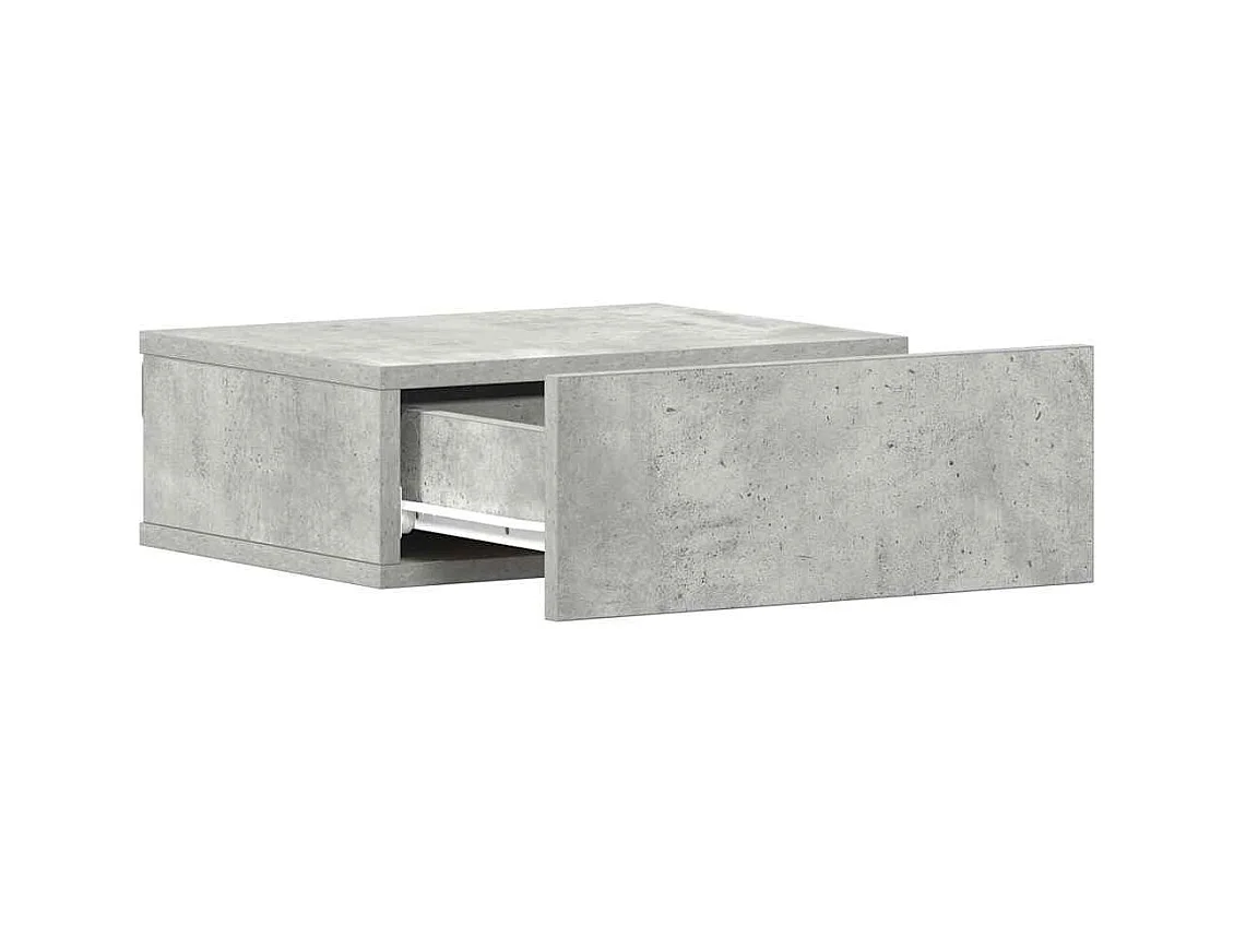 Comodino sospeso grigio cemento in legno ingegnerizzato