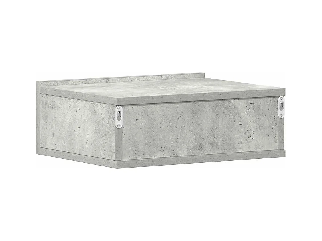 Comodino sospeso grigio cemento in legno ingegnerizzato