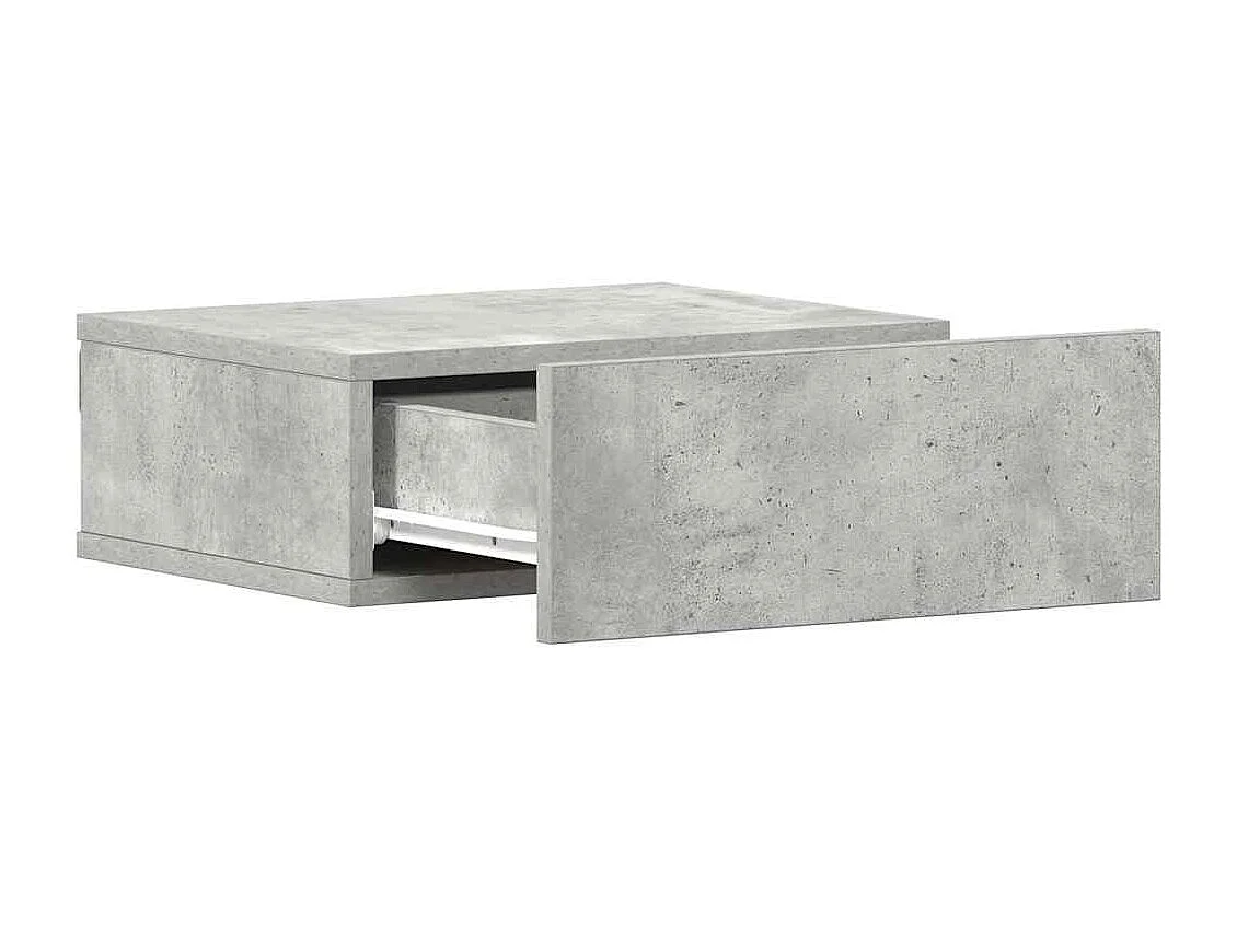 Comodino sospeso grigio cemento in legno ingegnerizzato