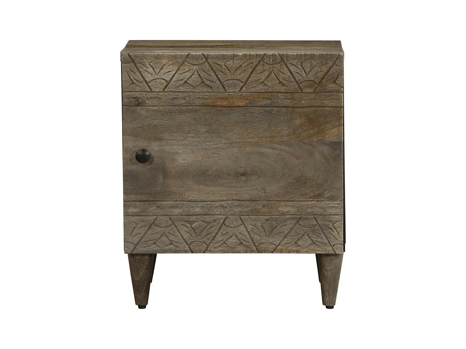 Nachttische 2 Stück hellgrau 40x33x46 cm massives Mangoholz