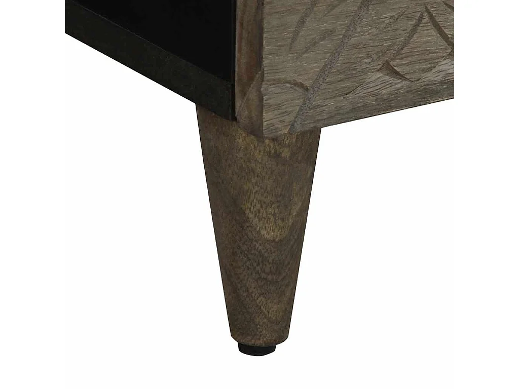 Comodini 2 pz grigio chiaro 40x33x46 cm legno massello di mango